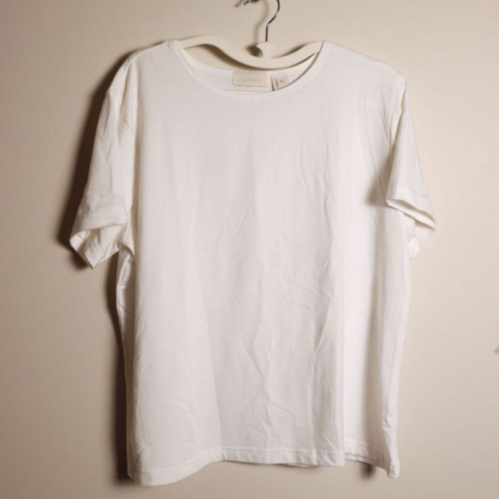 J. Jill 2X White Knit Top Soft Stretch Rayon Blend Short Sleeve Shirt